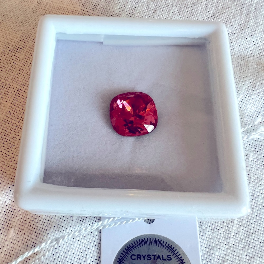 Padparacha Swarovski crystal 10 x 10